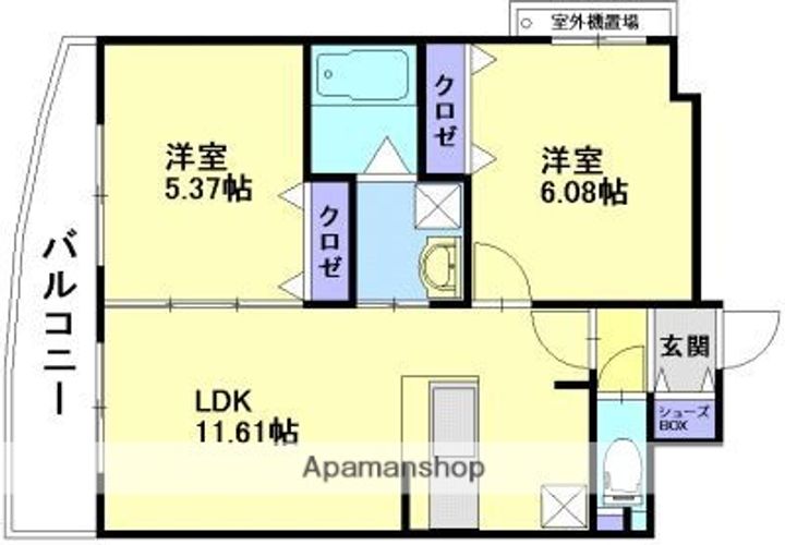福岡県福岡市中央区高砂1丁目の賃貸マンションの間取り