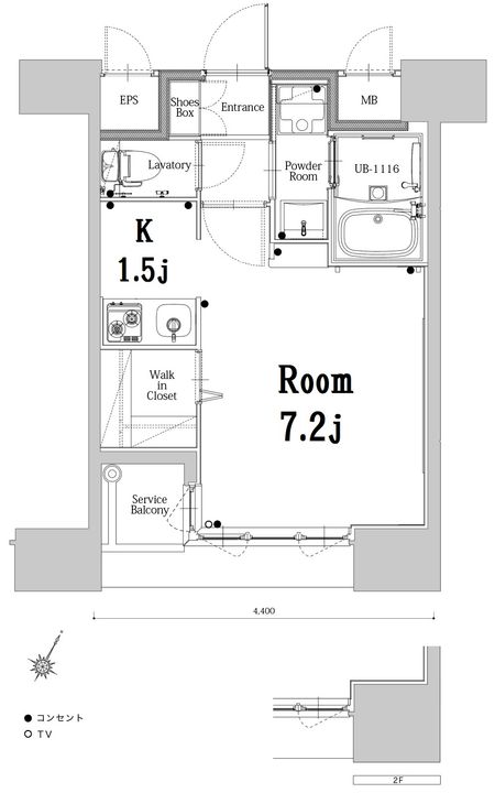 エンクレスト博多GATE401の間取り
