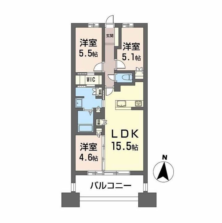 福岡県福岡市東区香椎照葉4丁目の賃貸マンションの間取り