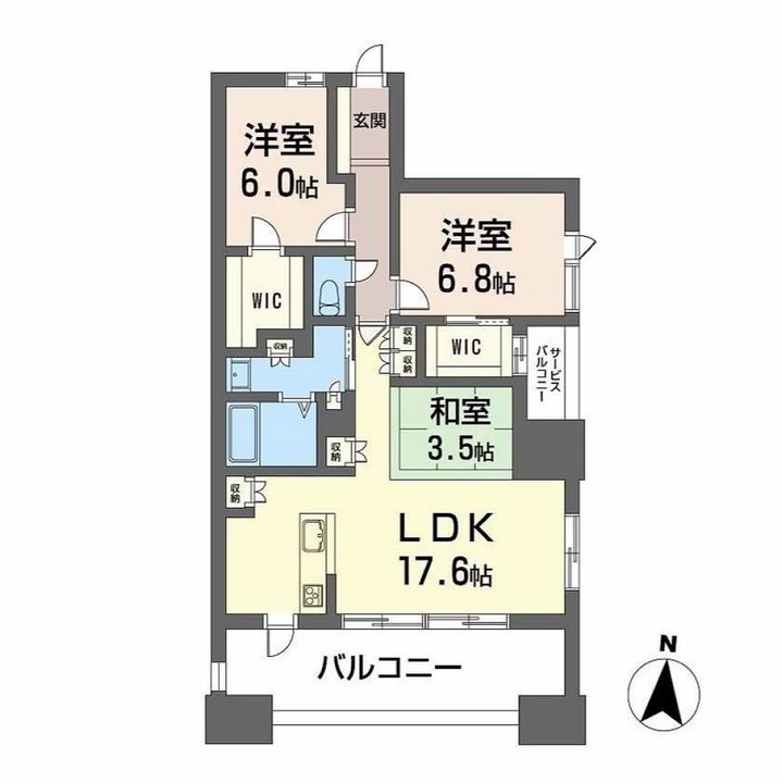 福岡県福岡市東区香椎照葉4丁目の賃貸マンションの間取り