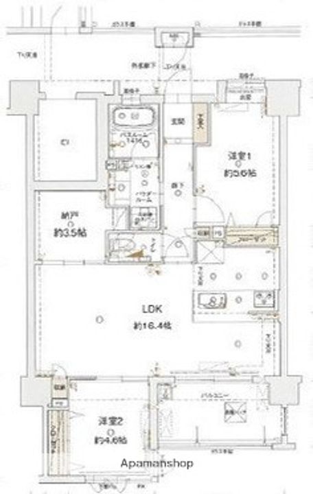アクタス茶山グランミライの間取り