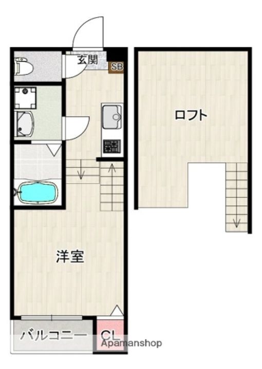福岡県福岡市城南区西片江2丁目の賃貸アパートの間取り