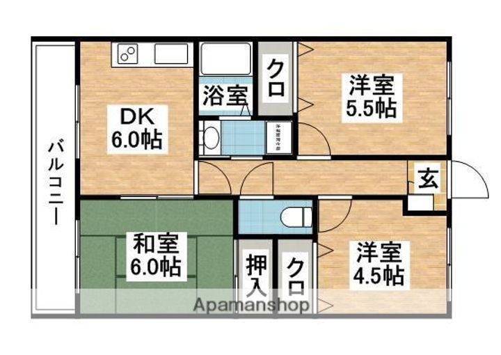 フォブール因B202の間取り