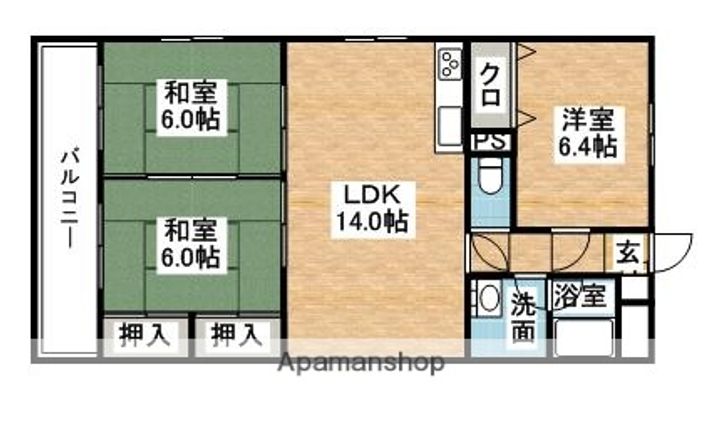 コムフォート篠栗Ⅱの間取り