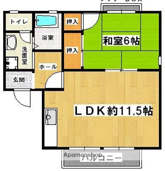 福岡県太宰府市連歌屋2丁目の賃貸アパートの間取り