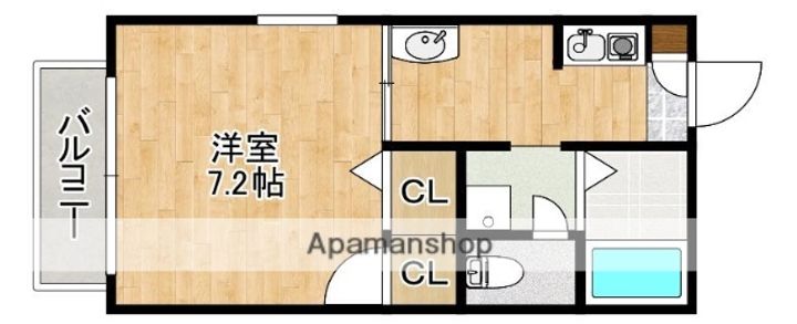 福岡県春日市須玖北7丁目の賃貸アパートの間取り