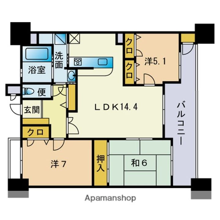 サンリヤン大野城駅前壱番館の間取り