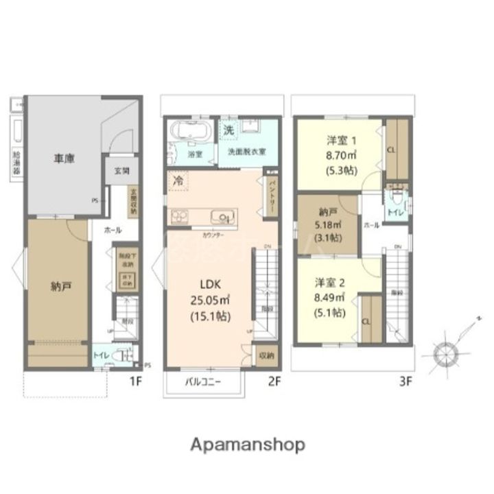 福岡県大野城市錦町3丁目(一戸建)の賃貸物件の間取り
