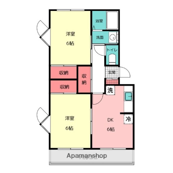 福岡県筑紫野市二日市北4丁目の賃貸マンションの間取り