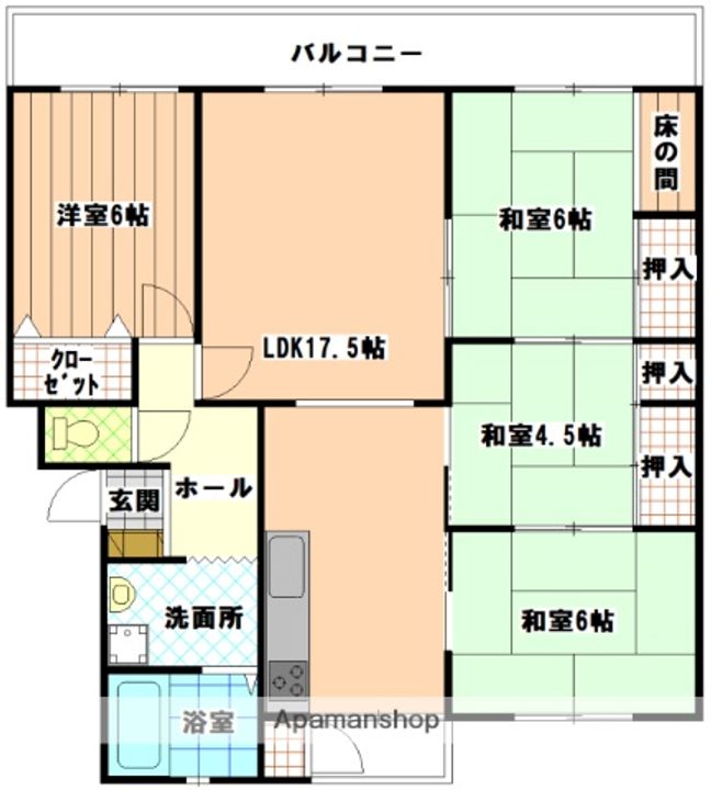 梅ヶ崎ハイツ2棟の間取り