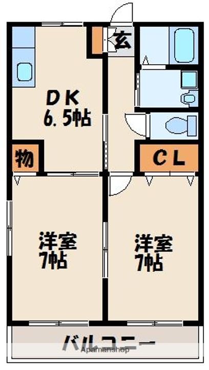 エスカレント赤間の間取り