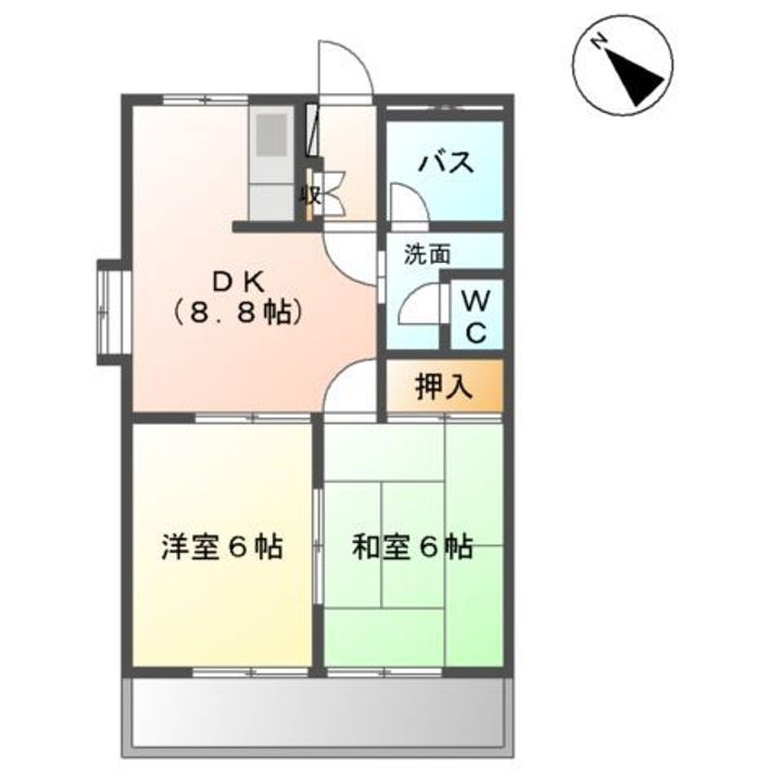 コーポイマージュA棟00201の間取り