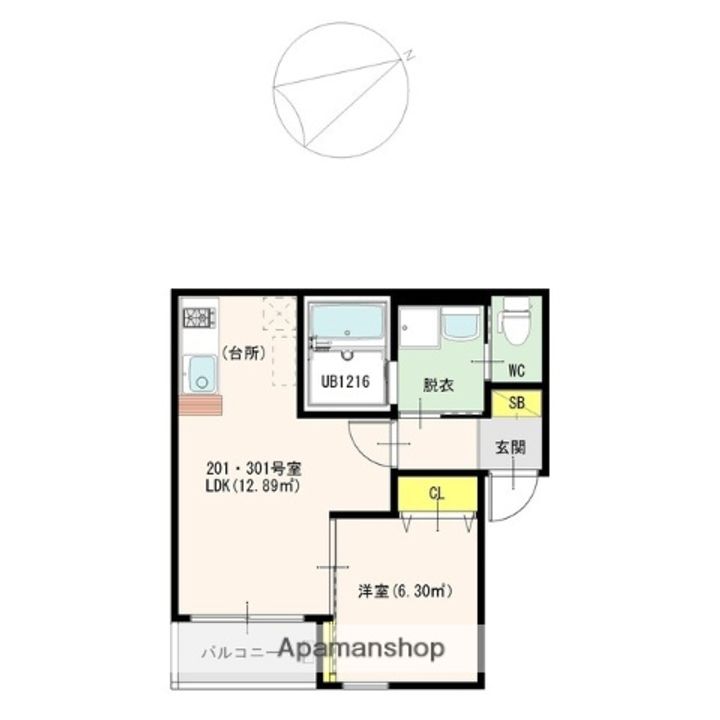 福岡県福岡市東区箱崎4丁目の賃貸アパートの間取り