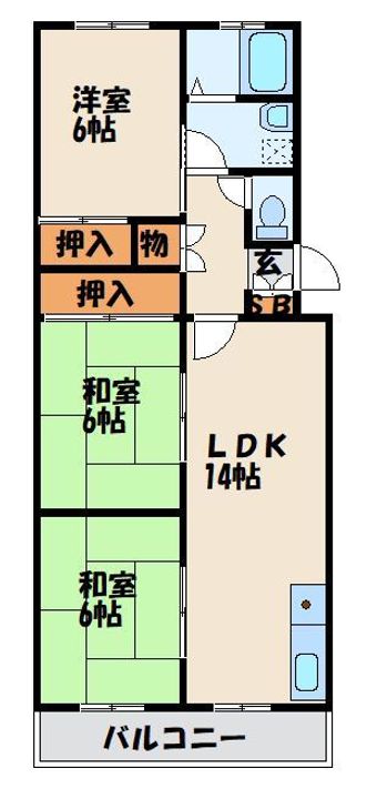 フレグランスたまきⅡの間取り