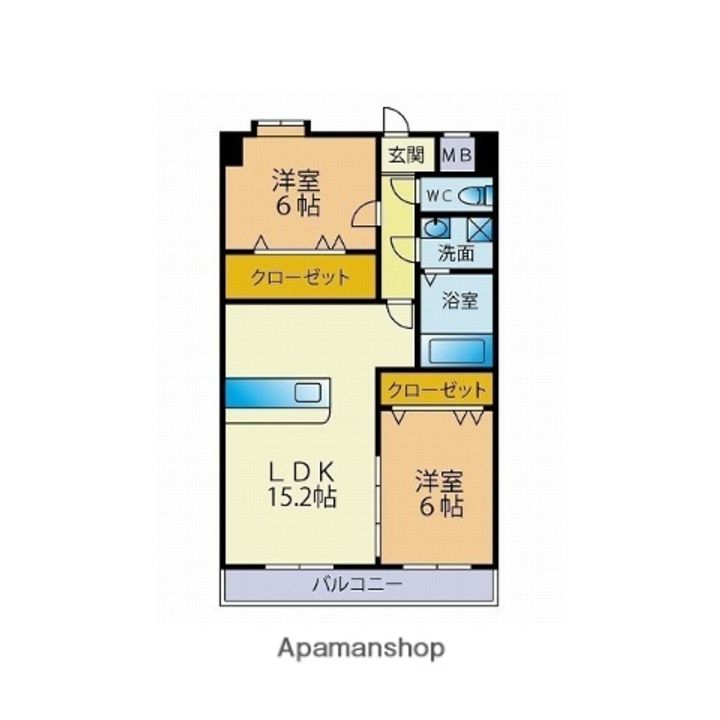 福岡県福岡市東区馬出6丁目の賃貸マンションの間取り