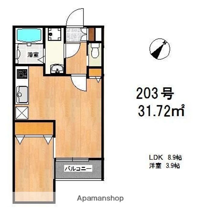 福岡県福岡市東区社領2丁目の賃貸アパートの間取り