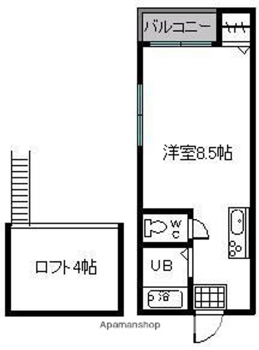 福岡県福岡市東区馬出1丁目の賃貸アパートの間取り