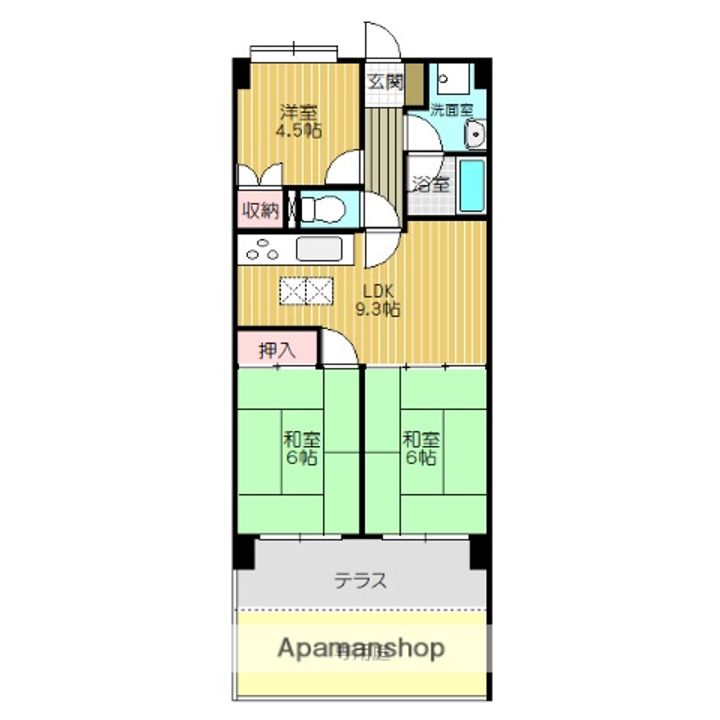 福岡県福岡市東区筥松3丁目の賃貸マンションの間取り