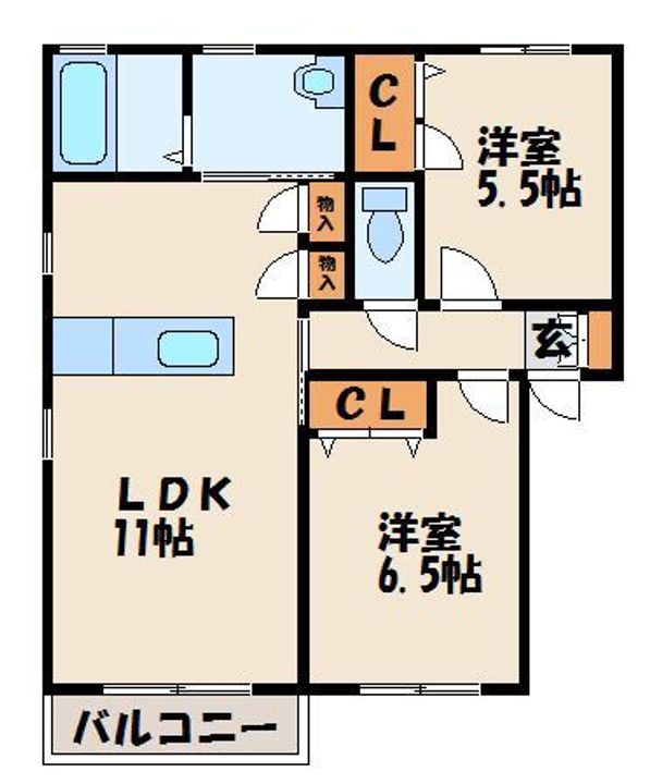 山茶花SUE A棟の間取り