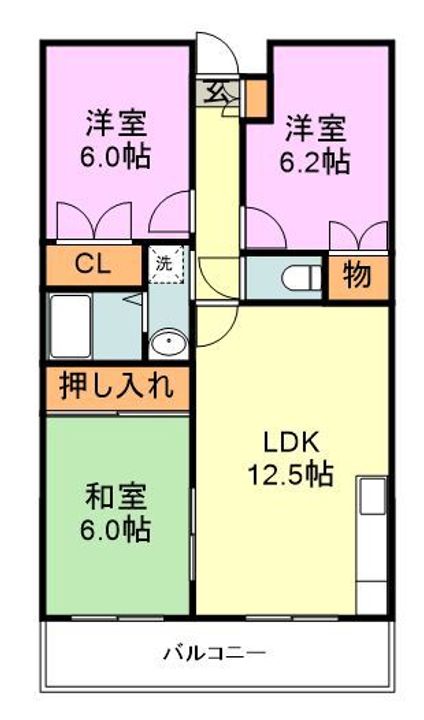 福岡県福岡市東区土井2丁目の賃貸マンションの間取り