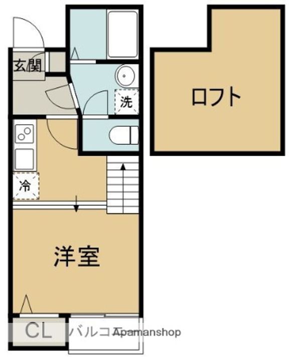 福岡県福岡市東区筥松4丁目の賃貸アパートの間取り