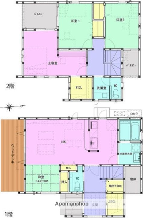 福岡県福岡市東区香椎台1丁目(一戸建)の賃貸物件の間取り
