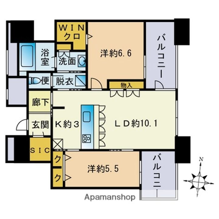 アイランドシティオーシャン&フォレストタワーレジデンスEAST棟の間取り