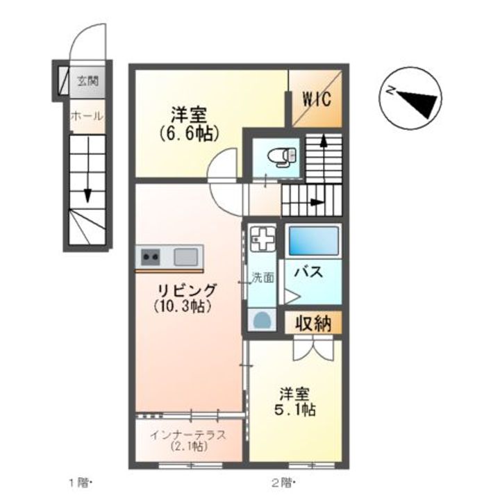 宗像市平井1丁目アパート207の間取り