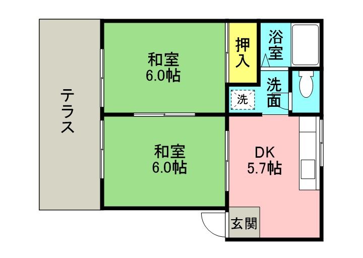 コスモハイツCALMO Ⅰ棟の間取り