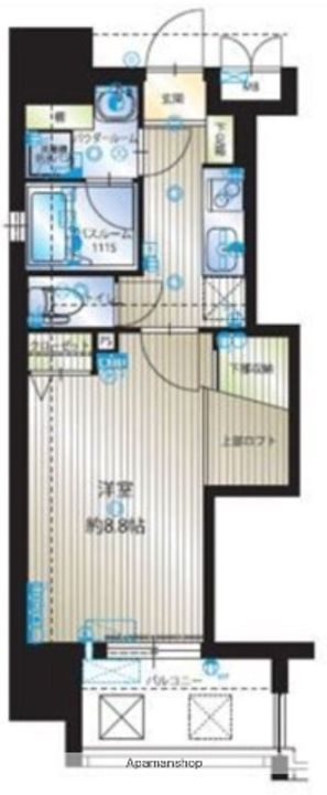 福岡県福岡市中央区平尾1丁目の賃貸マンションの間取り