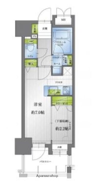 福岡県福岡市中央区高砂2丁目の賃貸マンションの間取り
