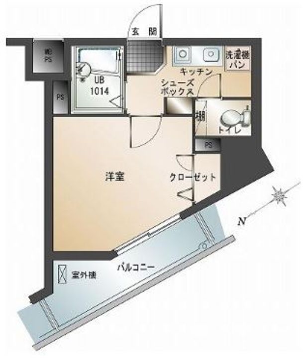 福岡県福岡市中央区平尾2丁目の賃貸マンションの間取り