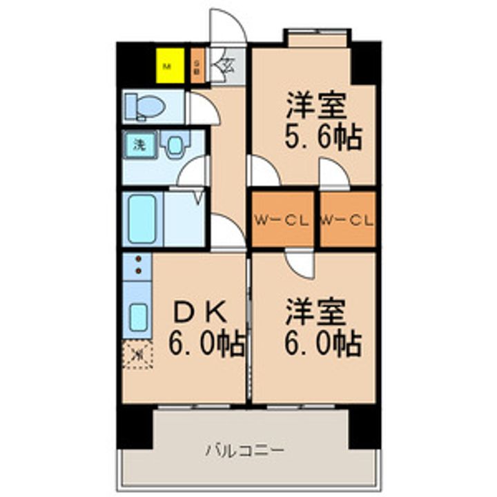 福岡県福岡市博多区吉塚6丁目の賃貸マンションの間取り