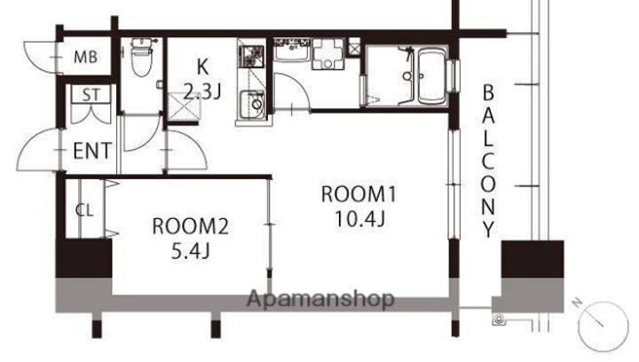 福岡県福岡市博多区寿町3丁目の賃貸マンションの間取り