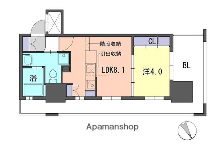 福岡県福岡市中央区渡辺通5丁目の賃貸マンションの間取り