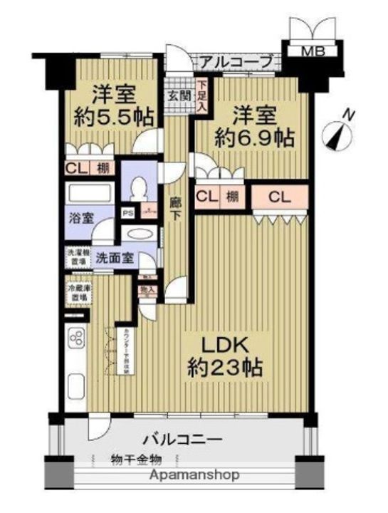 福岡県福岡市中央区薬院3丁目の賃貸マンションの間取り