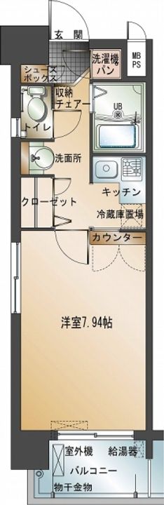 福岡県福岡市中央区春吉3丁目の賃貸マンションの間取り