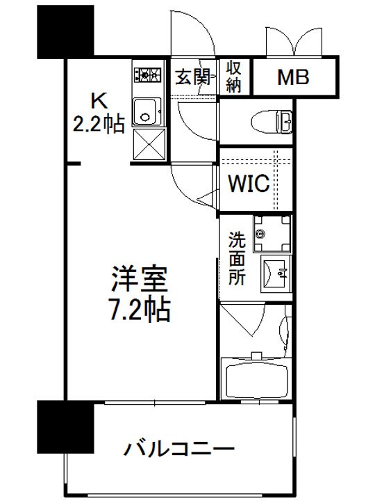 福岡県福岡市中央区渡辺通4丁目の賃貸マンションの間取り