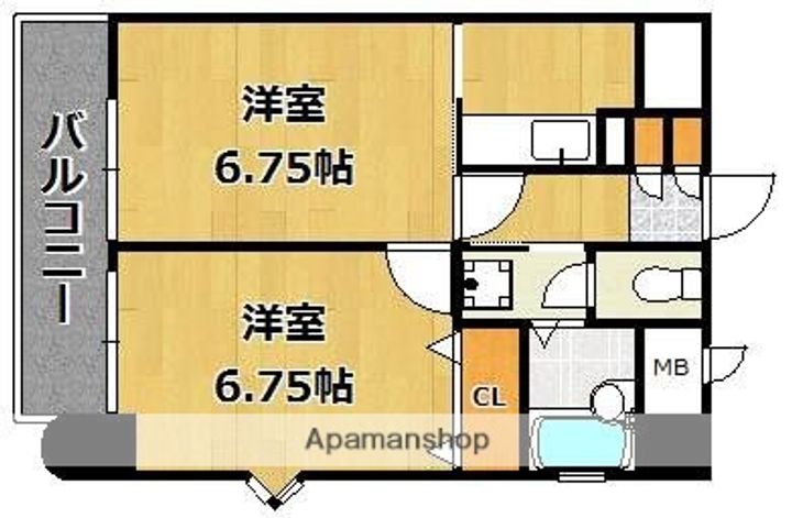 福岡県福岡市中央区春吉2丁目の賃貸マンションの間取り