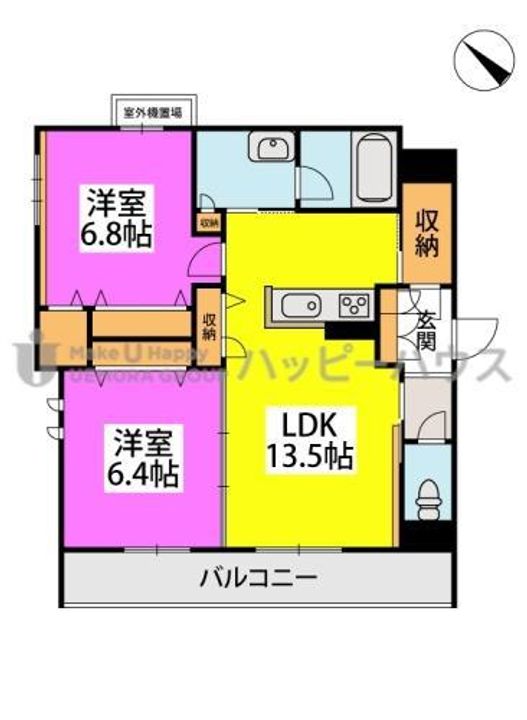 福岡県福岡市南区曰佐5丁目の賃貸アパートの間取り