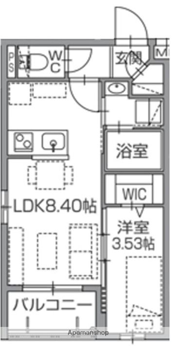 福岡県福岡市博多区元町1丁目の賃貸マンションの間取り