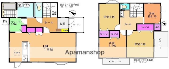 福岡県福岡市南区野多目1丁目(一戸建)の賃貸物件の間取り