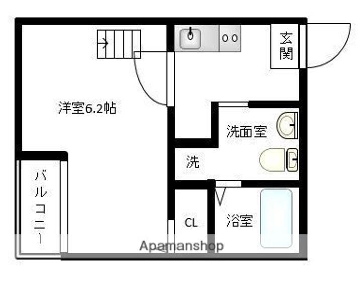 福岡県福岡市南区清水3丁目の賃貸アパートの間取り