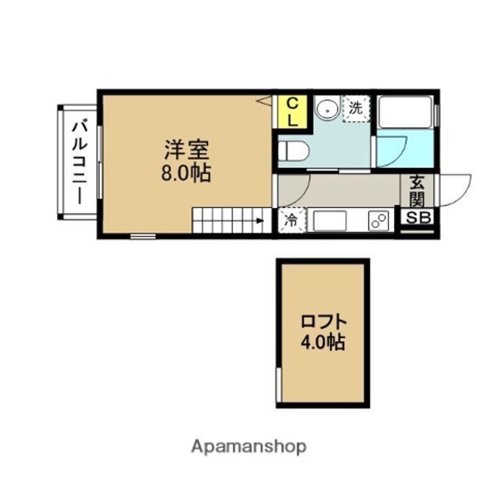 福岡県福岡市博多区西月隈6丁目の賃貸アパートの間取り