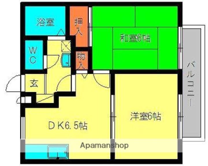 福岡県春日市春日6丁目の賃貸アパートの間取り