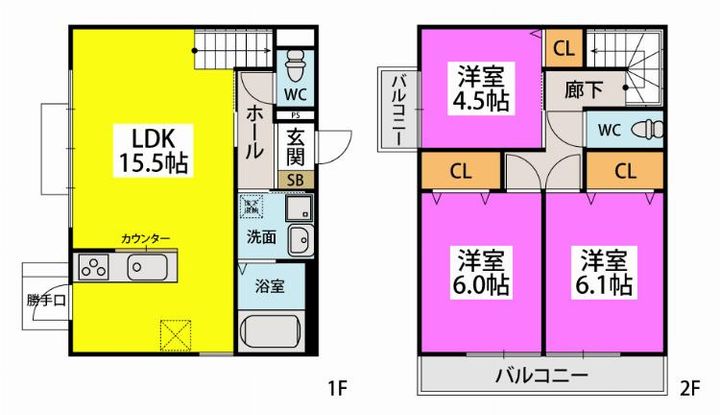 福岡県福岡市南区寺塚2丁目の賃貸アパートの間取り