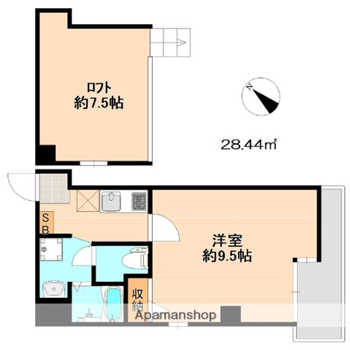 福岡県福岡市南区塩原4丁目の賃貸マンションの間取り