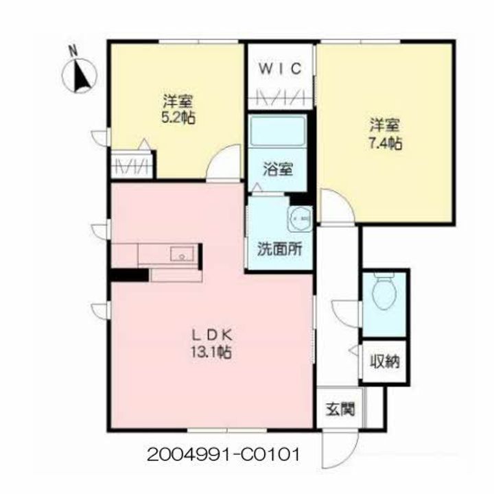 エコロジースクエア須玖南 C棟101の間取り
