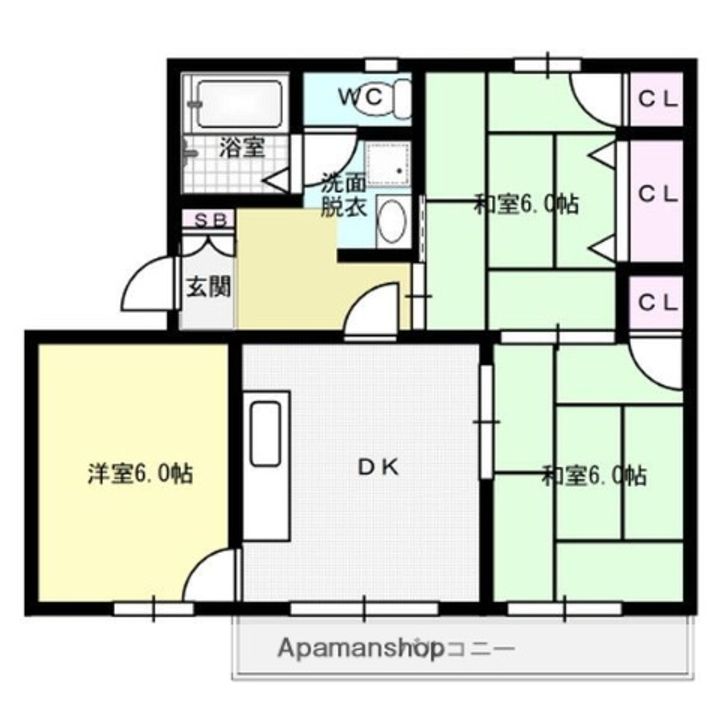 福岡県大野城市つつじケ丘1丁目の賃貸アパートの間取り