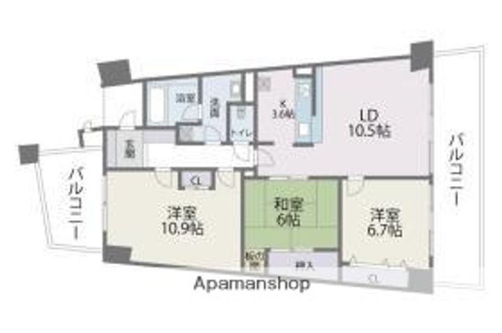 福岡県福岡市東区香椎照葉3丁目の賃貸マンションの間取り